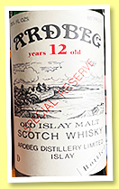 Ardbeg 12 yo 'Special Reserve Bottled 1966' (80° proof, OB, 262/3 FL. OZS)