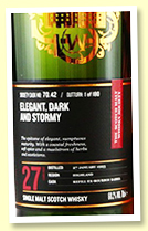 Balblair 27 yo 1993 (60.2%, Scotch Malt Whisky Society #70.42 ‘Elegant, Dark and Stormy’, refill bourbon barrel, 180 bottles) Balblair 27 yo 1993 (60.2%, Scotch Malt Whisky Society #70.42 ‘Elegant, Dark and Stormy’, refill bourbon barrel, 180 bottles)
