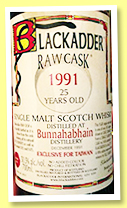 Bunnahabhain 25 yo 1991/2017 (50.5%, Blackadder, Raw Cask, for Taiwan, sherry butt, cask #5436) Bunnahabhain 25 yo 1991/2017 (50.5%, Blackadder, Raw Cask, for Taiwan, sherry butt, cask #5436)