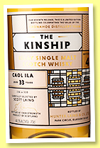 Caol Ila 33 yo (44.5%, Hunter Laing, The Kinship, cask #HL20647, 300 bottles, 2023)