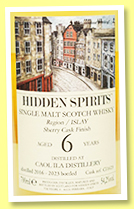 Caol Ila 6 yo 2016/2023 (54.2%, Hidden Spirits, sherry cask finish, cask #CI1623)