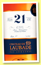 Château de Laubade 21 yo (45.3%, OB, Bas Armagnac, 1,812 bottles, 2023) 