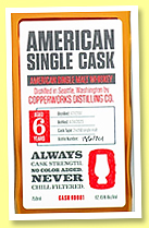 Copperworks Distilling Co. 6 yo 2017/2023 (62.45%, American Single Cask, USA, 2nd fill barrel, cask #0001, 201 bottles) 