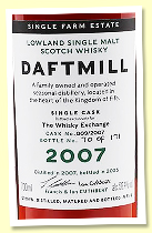Daftmill 15 yo 2007/2023 (56.4%, OB for The Whisky Exchange, #009, bourbon barrel with PX sherry finish, 171 bottles) Daftmill 15 yo 2007/2023 (56.4%, OB for The Whisky Exchange, #009, bourbon barrel with PX sherry finish, 171 bottles)