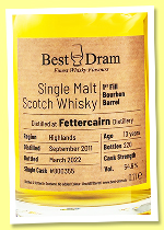 Fettercairn 10 yo 2011/2022 (54.6%, Best Dram, 1st fill bourbon barrel, cask #800355, 220 bottles) Fettercairn 10 yo 2011/2022 (54.6%, Best Dram, 1st fill bourbon barrel, cask #800355, 220 bottles)