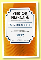 G. Miclo 2013/2024 (46.2%, Version Française, La Maison du Whisky,150 bottles) 