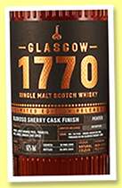 Glasgow 1770 2018/2024 (62%, OB, Kirsch Import, virgin oak + oloroso, cask #18/1192, 318 bottles) 