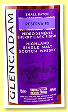 Glencadam 'Reserva PX Pedro Ximénez Sherry Cask Finish' (46%, OB, +/-2023) 