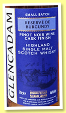 Glencadam 'Reservé de Burgundy Pinot Noir Wine Cask Finish' (46%, OB, +/-2023) Glencadam 'Reservé de Burgundy Pinot Noir Wine Cask Finish' (46%, OB, +/-2023)