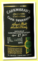 Glenrothes-Glenlivet 17 yo 2001/2018 (54%, Cadenhead, Authentic Collection, bourbon hogshead, 240 bottles)