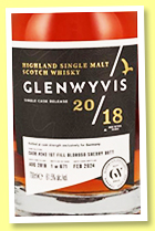 Glenwyvis 2018/2024 (61.5%, OB, Kirsch exclusive, 1st fill oloroso sherry butt, cask #243, 671 bottles)