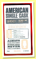 Heritage Distilling Co. 5 yo 2018/2023 (61.15%, American Single Cask, chocolate malted barley, USA, new oak heavy char, cask #0003, 223 bottles)