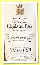 Highland Park 15 yo 1964/1979 (86.8 US proof, Averys for Corti Brothers, 75cl) 