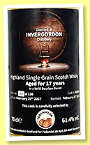 Invergordon 17 yo 2007/2024 (61.4%, Fadandel.dk, refill bourbon barrel, cask #300864, 136 bottles)