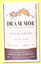 Invergordon 27 yo 1997/2024 (52.2%, Dràm Mor, refill bourbon barrel, cask #300709, 218 bottles)