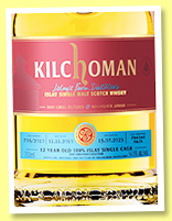 Kilchoman 12 yo 2010/2023 '100% Islay Kiln Peat' (54.4%, OB, LMDW, bourbon barrel, cask #705) 