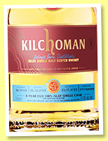 Kilchoman 8 yo 2015/2023 '100% Islay Fermentation Variation 100H' (57.9%, OB, LMDW, New Vibrations, bourbon, cask #36)