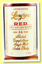 Longrow 15 yo 'Red' (51.4%, OB, Pinot Noir, 9400 bottles, 2022)