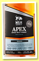 Milk & Honey 2018/2022 ‘Apex Dead Sea’ (55.5%, OB, Israel, batch #19, 5,566 bottles) 