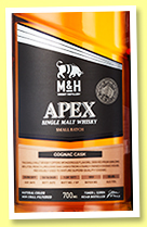 Milk & Honey 2019/2023 ‘Apex Cognac Cask’ (58.6%, OB, Israel, batch #22, 3,427 bottles) 