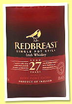 Redbreast 27 yo ‘Batch 5’ (54.6%, OB, Irish single pot still, 2024) 