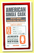 Santa Fe Spirits 6 yo 'Mesquite Smoked' (65%, American Single Cask, USA, single malt, cask #0006, 2023)