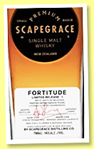 Scapegrace ‘Fortitude’ (46%, OB, New Zealand, release V, virgin French oak, 8,643 bottles, 2023)