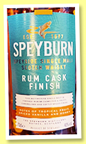 Speyburn ‘Rum Cask Finish’ (40%, OB, +/-2024)