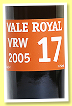 Vale Royal 17 yo 2005/2022 'VRW' (61%, Velier & Silver Seal Serie Cedro, Jamaica, 193 bottles) Vale Royal 17 yo 2005/2022 'VRW' (61%, Velier & Silver Seal Serie Cedro, Jamaica, 193 bottles)