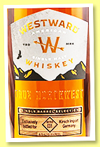 Westward 6 yo 2016/2022 ‘Single Barrel’ (46.7%, OB, USA, for Kirsch Import, virgin American oak, cask #597) 
