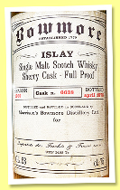 Bowmore 1969/1978 (GL. 58, OB for Fecchio & Frassa, sherry cask, cask #6638, 75cl) Bowmore 1969/1978 (GL. 58, OB for Fecchio & Frassa, sherry cask, cask #6638, 75cl)