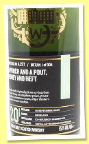 Highland Park 20 yo 2000/2021 (55.1%, Scotch Malt Whisky Society, bourbon hogshead, #4.277, ‘A Punch And a Pout, Honey and Heft’, 304 bottles) Highland Park 20 yo 2000/2021 (55.1%, Scotch Malt Whisky Society, bourbon hogshead, #4.277, ‘A Punch And a Pout, Honey and Heft’, 304 bottles)