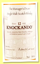 Knockando 12 yo 'The Manager’s Dram' (59%, OB, 1,200 bottles, 2012)