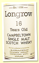 Longrow 16 yo (46%, OB for Spanish market, SC999, screw cap, 75cl, +/-1990)
