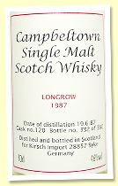 Longrow 1987 (46%, Kirsch Import, cask #120, 360 bottles)
