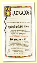 Springbank 10 yo 1990/2000 (43%, Blackadder, cask #102, 397 bottles)