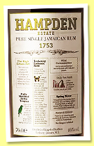 Hampden Estate ‘1753’ (46%, OB, 12,000 bottles, 2024)