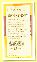 Benrinnes 15 yo (43%, OB, Flora & Fauna, +/-2023?)