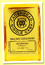Benrinnes 21 yo 1997/2019 (58.7%, Cadenhead, Single Cask, bourbon barrel, 156 bottles) 