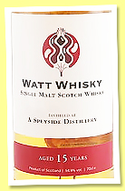 Distilled at a Speyside Distillery 15 yo 2009/2024 (54.9%, Watt Whisky, hogshead, 318 bottles) Distilled at a Speyside Distillery 15 yo 2009/2024 (54.9%, Watt Whisky, hogshead, 318 bottles)