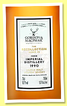 Imperial 33 yo 1990/2024 (52.7%, Gordon & MacPhail, The Recollection Series #3, refill American oak hogshead, cask #9825, 63 bottles) Imperial 33 yo 1990/2024 (52.7%, Gordon & MacPhail, The Recollection Series #3, refill American oak hogshead, cask #9825, 63 bottles)