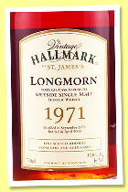 Longmorn 28 yo 1971/2000 (57.9%, Vintage Hallmark of St. James’s, USA, sherry cask) Longmorn 28 yo 1971/2000 (57.9%, Vintage Hallmark of St. James’s, USA, sherry cask)