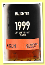 Mackmyra ‘Vision 1999’ (45.2%, OB, Sweden, 25th Anniversary Edition, new Swedish oak, bourbon, and PX, 2024)