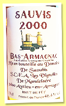 Sauvis 2000/2024 (46.4%, Domaine de Saoubis, Bas-armagnac, pièce, cask #43) 