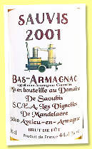 Sauvis 2001/2024 (44.4%, Domaine de Saoubis, Bas-armagnac, pièce, cask #107) 