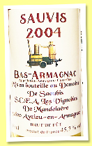 Sauvis 2004/2024 (45.7%, Domaine de Saoubis, Bas-armagnac, pièce, cask #147) 