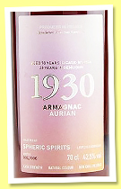 Aurian 1930 (42.5%, OB, selected by Spheric Spirits, bonbonne #D8)