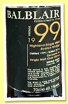 Balblair 1999/2016 (48.1%, OB, for Single Malt Club China, cask #1709, 498 bottles) Balblair 1999/2016 (48.1%, OB, for Single Malt Club China, cask #1709, 498 bottles)