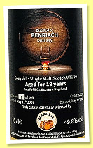 Benriach 18 yo 2007/2025 (49.8%, Fadandel, refill hogshead, cask #700193, 109 bottles) 