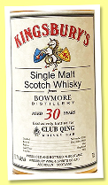 Bowmore 30 yo 1990/2020 (53.7%, Kingsbury for Club Qing, hogshead, cask #3971) Bowmore 30 yo 1990/2020 (53.7%, Kingsbury for Club Qing, hogshead, cask #3971)